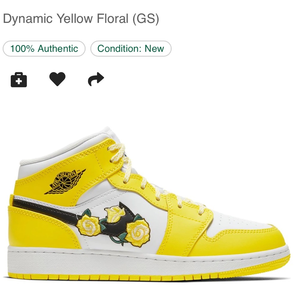 Yellow Dynamix floral Jordan’s